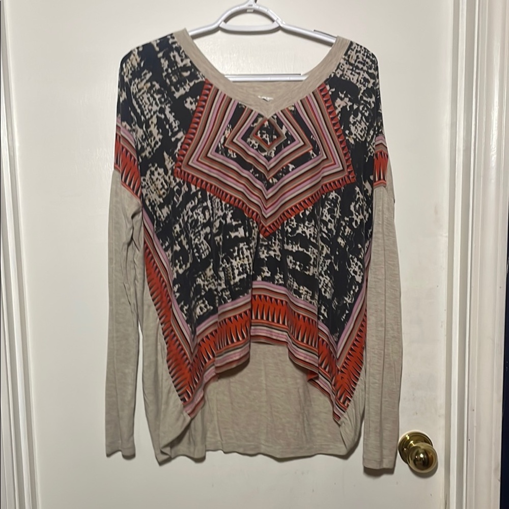 Cabi Geometric Patterned Women's Top - Black, Red, Cream